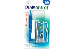 Plakkontrol® scovolini per l'igiene dentale con manico intercambiabile - 0,6 mm, conf. 10 pz, peso confezione: ℮ 14 g