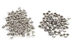 Walfront 100 Sets de Rivets Double Calotte en Métal Rivet Couture pour DIY Bricolage Accessoires 8x8mm(Argent)