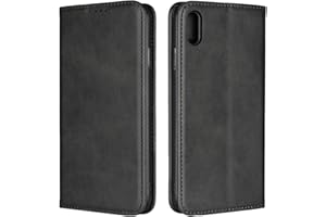 Copmob Schutzhülle für iPhone XS Max, Premium Flip Leder Brieftasche [3 Kartenschlitze] [Standfunktion ] [TPU Stoßfest] Magnetische Schutzhülle für iPhone XS Max – Schwarz