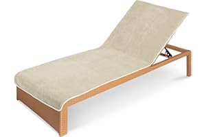 JEMIDI Copertura Sdraio Giardino - Rivestimento Lettino Prendisole Spiaggia Piscina - Copri Sdraio Esterno - Telo Mare XXL Spugna Moderno 80x200 cm