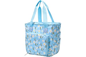 Coopay Borsa Artigianale per Uncinetto e Organizer per Ferri da Maglia, Lana con Gancio, Tasche - Api, M