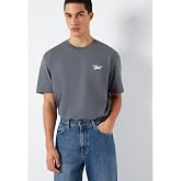 Mavi Baskılı Gri Tiş&ouml;rt Loose Fit/Bol Rahat Kesim 0612840-80776