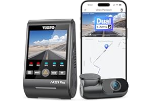 VIOFO A229 Plus 2K + 2K Dual STARVIS 2, HDR Front Rear Dash Cam Car, Voice Control & 5GHz Wi-Fi Car Camera, Ultra-Precise GPS, Super Night Vision 2.0, 2.4" Large LCD, Voice Notification, 512 GB Max