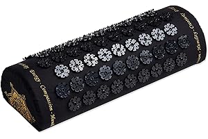 SHAKTIMAT Shakti Premium Acupressure Pillow Black Level 3, Sustainable & Durable, Relieves Stress & Tension, Promotes Relaxation & Focus, Ethically Handcrafted Acupuncture Massage Pillow in India, Cotton