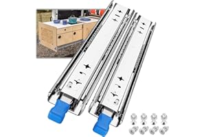 SHUHANG Heavy Duty Drawer Runners with Lock 120 kg Load Capacity Industrial Drawer Slides with Ball Bearing Slides 300 350 400 450 500 550 600 650 700 750 800 850 900 950 1000 mm, Side Mount 1 Pair