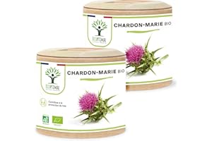 BIOPTIMAL NUTRITION NATURELLE Chardon Marie Bio - Bioptimal - Complément Alimentaire - Dépuratif Naturel Détox Foie Digestion - 100% Pur - Silymarine Silybine - 300mg / Gélule - Fabriqué en France - Certifié Ecocert - 2x60 gélules