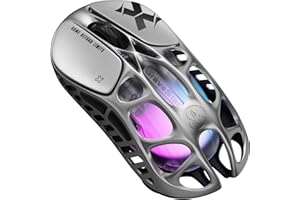 GravaStar Bezprzewodowa mysz do gier Mercury X – czujnik 32 000 DPI PAW 3950, częstotliwość odpytywania 1000 Hz, tylko 49 g, pusta ramka ze stopu magnezu, oświetlenie RGB, 5 programowalnych przycisków
