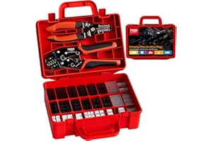 Outils sertissage JST, avec 24 styles JST-XH/SM et ensemble de connecteurs de câble Dupont 2,54 mm+ pince à dénuder, outil de sertissage PEBA 0,03-0,5 mm²/AWG32-20 pour séries Dupont, Molex, JST, etc.