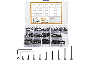 HAOCHEN 440 PZ M3 Viti a brugola, viti e dadi, viti a brugola con dadi esagonali e rondelle con 2 chiavi (acciaio legato)