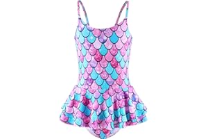 DivingBirds Girls Swimming Costume Me Kids Swimsuit One Piece Swimming Suit for Girls Adjustable Bathing Suits Age 4-9 Years