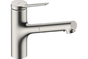 hansgrohe Zesis M33 Mitigeur de cuisine 150 avec douchette extractible 2 jets, aspect acier inox, 74800800