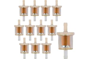 OOIOAHUAOO 12 Stück Kraftstofffilter, Benzinfilter 8mm, Wiederverwendbar Universal Benzin Flüssigkeitsfilter, Fuel Filter für Motorrad, Auto, Rasenmäher, Roller Mofa, PKW, Diesel Moped (Transparent)