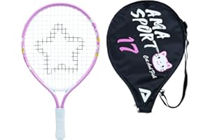 AMA SPORT - AT-BP17 - Raquette de Tennis Enfant - 17 Pouces - Rose - Aluminium - Légère et Durable - Raquette Apprentissage Débutant - Idéale pour Enfants de 2 à 3 Ans - Sac de Transport