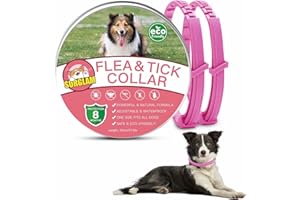 SURGLAM Flea Collar Treatment for Dogs, 70 CM Flea and Tick Treatment for Dogs, with 8 Months Flea Treatment for Dogs, Waterproof Adjustable Anti-flea Collars for Small, Medium, Large Dogs (2 Packs, Pink)…