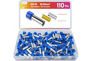 Gorffy 110 Stück Aderendhülsen 16mm2, Aderendhülsen Set 16mm2 x 18mm, Blau Aderendhülse Isoliert, Aderendhülse Set für Drahtverbindung