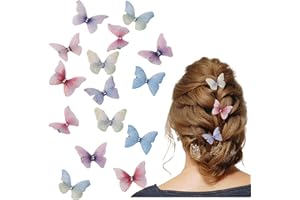 OTKARXUS Pinzas para el pelo de mariposa, 20 unidades, 3D, mariposa, accesorios para el pelo, para niñas, niños, adolescentes, mujeres, cumpleaños, regalo