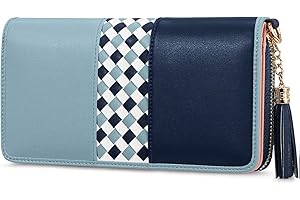 Jocose Moose Ladies Purse RFID-Blocking, Women's Wallet with Detachable Wrist Strap, Multiple Card Slots, Phone Holders Coin Zipper Pocket and Roomy Compartment