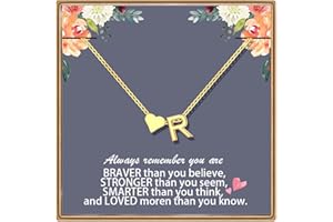 Sranich Heart Initial Necklace Gifts for Women Sister Girls,14K Gold-Plated Necklace,Adjustable Personalized Alphabet Letter Pendant,A-Z Alphabet Pendant Necklaces