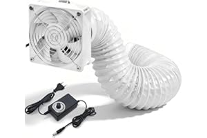 HOSE VARY Ventilador Axial 3000 RPM 120 * 38MM DC Extractor Ventilador con Tubo de Conducto de 2M, Regulador de Velocidad Continuo para Láser 3D, Tienda de Cultivo