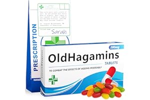 JOYFUL CLAN OldHagamins - 60th Birthday Gifts for Women, Sixty Joke Gift for Her, Ladies Presents for Friends Female, Sister, Wife, Mum - 30th, 40th, 65th, 50th, 70th, Funny Retirement Gift Woman, Christmas Gag