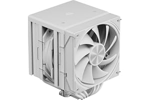 upHere gaming UE2T6 White CPU Air Cooler, Dual-Tower 6×Ф6mm Heatpipes CPU Cooler, PWM 120mm Fan Computer Cooling, TDP 265W, Intel LGA 1851/1700/2011/2066(X79/X99), AMD AM5/AM4(155mm in Height)