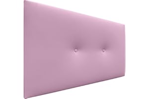 DHOME Cabecero de Polipiel o Tela Acualine Liso con Botones Tapizado de Alta Gama Cabezal Lujo Cama Dormitorio Moderno Acolchado (Polipiel Rosa, 110x50cm (Camas 80/90/105))