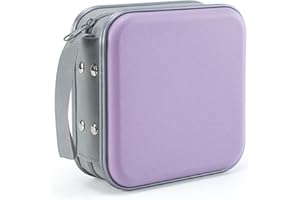LIOVODE DVD Case, 48 Capacity CD Case Portable CD Holder Storage Hard Plastic DVD Wallet Holder Organizer for Car (Lavender)