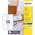 Avery Smudge Free, Printable, Address Labels, Quickdry, 99.1 x 38.1 mm, White, 14 Labels per Sheet, 350 Blank Labels per Pack (J8163-25)