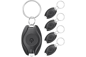 Pawfly 5-pack LED-nyckelring ficklampa mini LED-nyckelring ljus 12/14 lumen bärbar ultraljus batteridriven nyckelringsficklampa, svart hölje