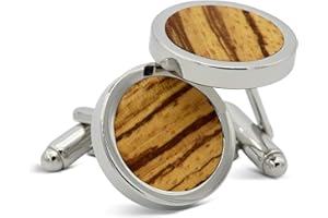 NaturSchatulle Manschettenknöpfe Herren Holz I 1 Paar Schwarze Silber Manschettenknopf Rund Hemd Hochzeit Anzug Männer Cufflinks for Men