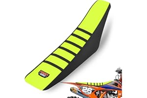 MCHMFG Universal Ribbed Dirt Bike Seat Cover - Gripper Soft Seat Cover for Most Dirt Pit Bike Motorcycle Black-Neon