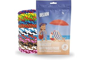 ‎BELION Mückenschutz Armband (10 Stk) | Mückenabwehr für Outdoor & Camping |Für Kinder & Erwachsene |Natürlich, Wasserfest, 100% DEET-frei
