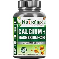 Nutrainix Calcium tablets for Women & Men, with Magnesium, Zinc, Vitamin D3, B12 for Complete Bone Health & Joint…