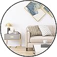 FANYUSHOW Large Metal Frame Circle Mirror, 24 Wall-Mounted Circular Mirror For Bedroom, Bathroom, Living Room, Entryway, Vanity Mirror, Black(Framed , Round)