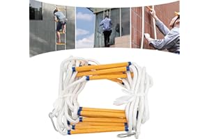 BAOCHADA Fire Ladder, Rope Ladder, Rescue Ladder, Portable Climbing Rescue Rope Ladder with 2 Hooks up to 200 kg, Reusable Rope Ladder for Windows, Balcony, Railing, Outdoor, Multi-Purpose Ladder (10