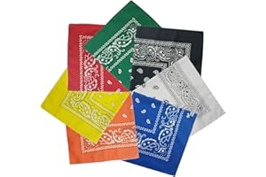 QJFHURB Bandana Bandanas Paisley Bandana Lot Bandana 7pcs Bandana Bandana Bandana Convient Aux Hommes, Femmes Et Enfants 55x55cm Masque De Bandana Bandana Rétro Style Multicolore Multifonction pour