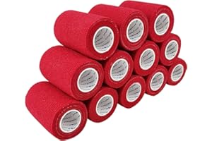 Vendaje COMOmed, cinta microporosa, vendaje cohesivo, crepé, médico, autoadhesivo, envoltura de gasa, envoltura de veterinario para caballos, goma natural, 7,5 cm x 4,5 m