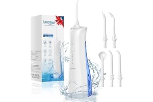 Leominor Water Dental Flosser for Teeth - 5 Modes Cordless Portable Water Teeth Cleaner IPX7 Waterproof Oral Irrigator Rechargeable, Professional Flossing Cleaning Picks for Home Travel