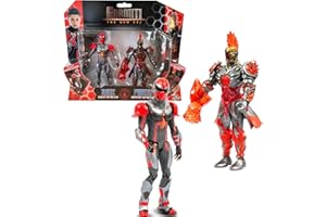 GORMITI THE NEW ERA Gormiti, Coffret 2 Figurines 15 cm, Scion + Gormiti associé, Modèle Feu - Zane et Fireon, pour Les Enfants à partir de 4 Ans, GRV192, Multicouleur