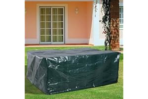 RICHIE Pokrowce na meble ogrodowe, wodoodporne, duży pokrowiec na meble ogrodowe, prostokątny, na stół ogrodowy, wiatroszczelny, odporny na promieniowanie UV, pokrowiec na taras, zielony