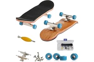 QINIFIFY AumoToo Mini Diapasón, Patineta de Dedos Profesional Maple Wood DIY Assembly Skate Boarding Toy Juegos de Deportes Niños (Azul Claro)