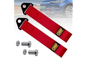 GD HUA 2 Piezas Correa de Remolque Universal, Correa de Remolque Profesional, Correas de Nylon Remolque, Cuerda de Remolque Universal, para Delantero Trasero Parachoques—Rojo