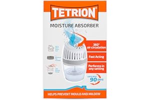 Tetrion Moisture Absorber, 630 g - Prevents Condensation, Controls Moisture, Improves Air Quality - Advanced 360° Airflow, 20m² Coverage - Versatile and Easy-to-Use Solution