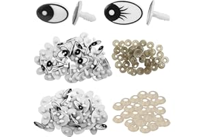 NyxSeat 110 Sätze Cartoon-Augen, Plüschtieraugen, Knopfaugen Mit Unterlegscheiben, Gehäkelte Tierpuppenpuppen, Spielzeugzubehör Zum Selbermachen