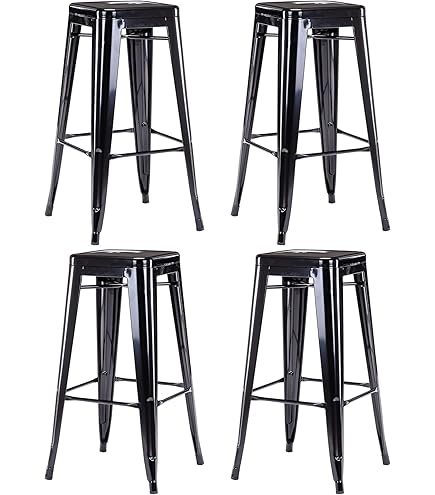 Industriële Barkruk - Barkrukken Set Van 2 Stuks - Zithoogte 72 Cm Hout Metaal Wit Licht Eiken 30 X 32 Cm