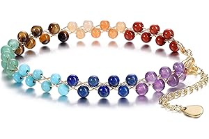 JSDDE Bracelet Perles 7 Chakras Pierres Bracelet Femme élégant Cristal Pierre Bouddhiste Mala Pierre Bracelet