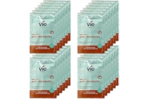 VIE Mosquito Wipes (Pack of 24) | DEET-Free Natural Formula | Individually Wrapped for Convenience | Safe for Babies & Kids | Effective Protection Against Mosquito & Insect Bites | Outdoor Essential