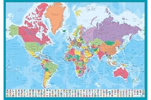 Grupo Erik - Sous-Main Bureau Carte du Monde | Italien | Sous-Main Bureau Enfant | Protège Bureau Enfant 34 x 49cm