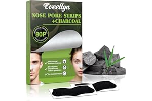 Eveellyn Mitesserentferner Stripes, 80 Stück Mitesser Entferner mit Natürliche Bambuskohle, Zum Entfernen von Mitessern und Zum Freimachen verstopfter Poren, Für Männer und Frauen