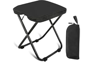 prota Campinghocker Faltbar, Klapphocker Camping Kleiner Tragbarer Klapphocker, Mini Camping Hocker mit Aufbewahrungsbeutel für Reisen Wandern Angeln Grillen Picknick 28 * 23cm